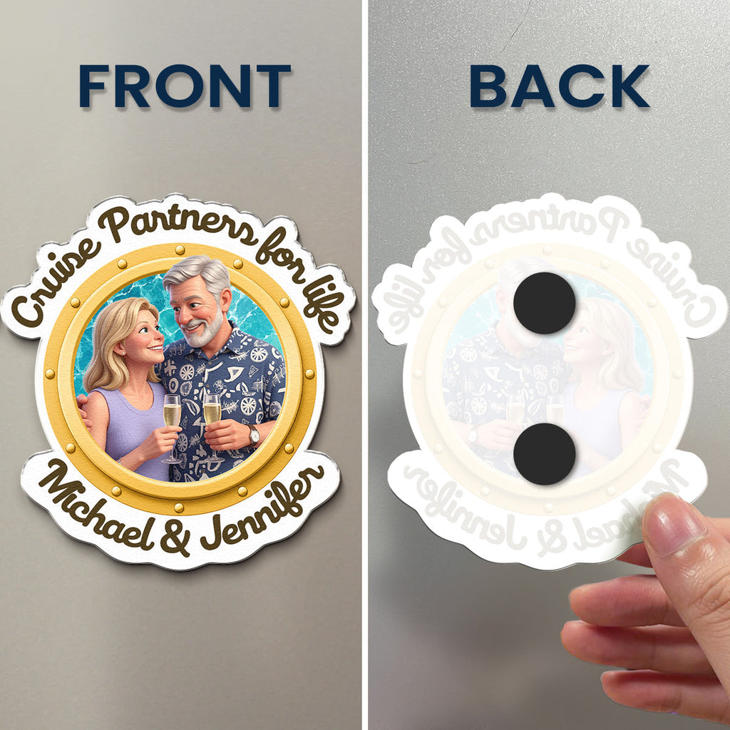 Cruise Partners For Life Custom Photo 3D Style - Personalized Magnet