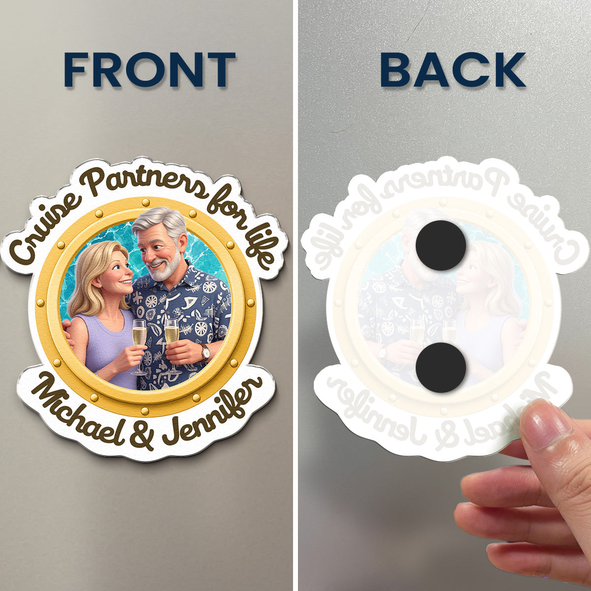 Cruise Partners For Life Custom Photo 3D Style - Personalized Magnet