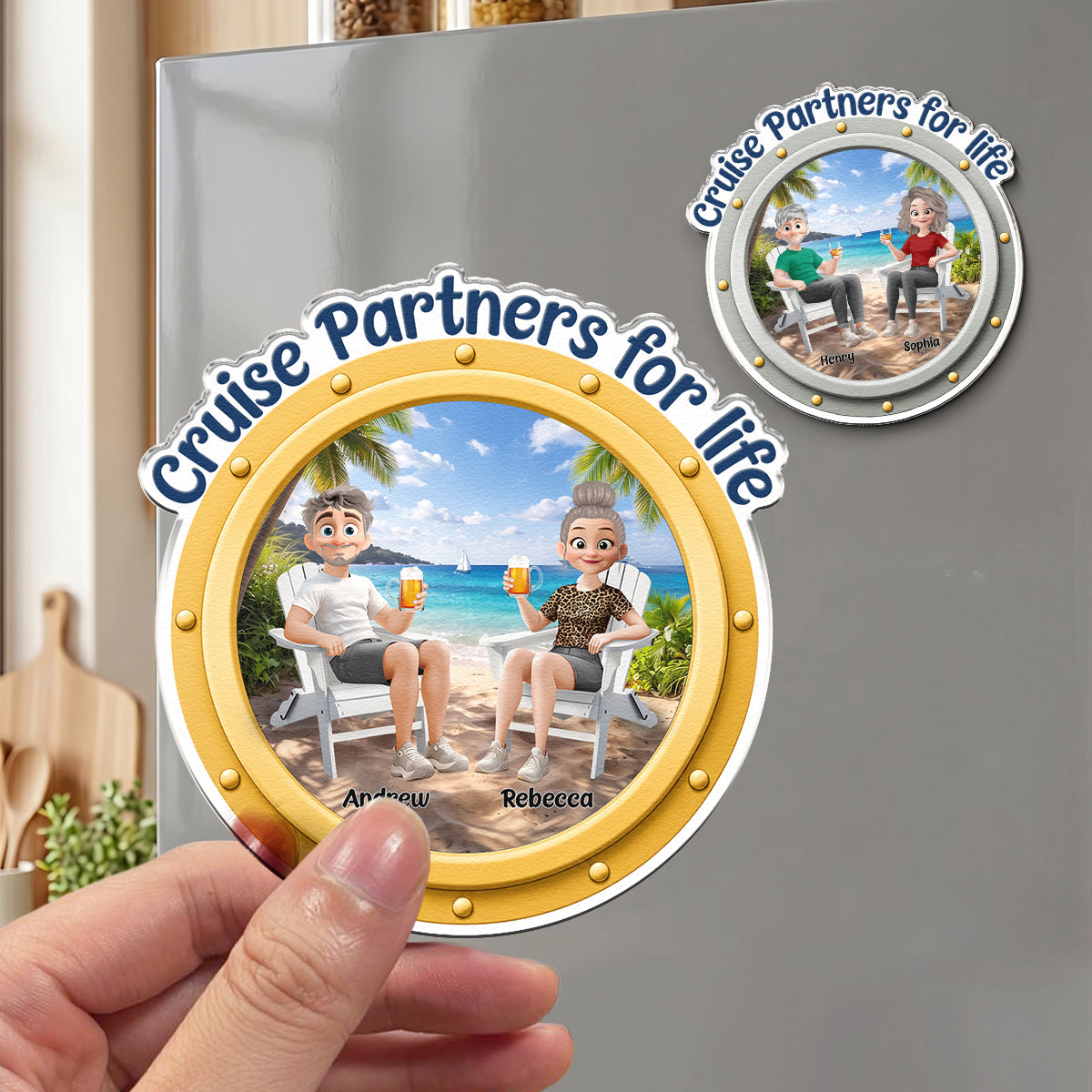 Cruise Partners For Life New Version Anniversary Gifts For Her, Him - Personalized Magnet
