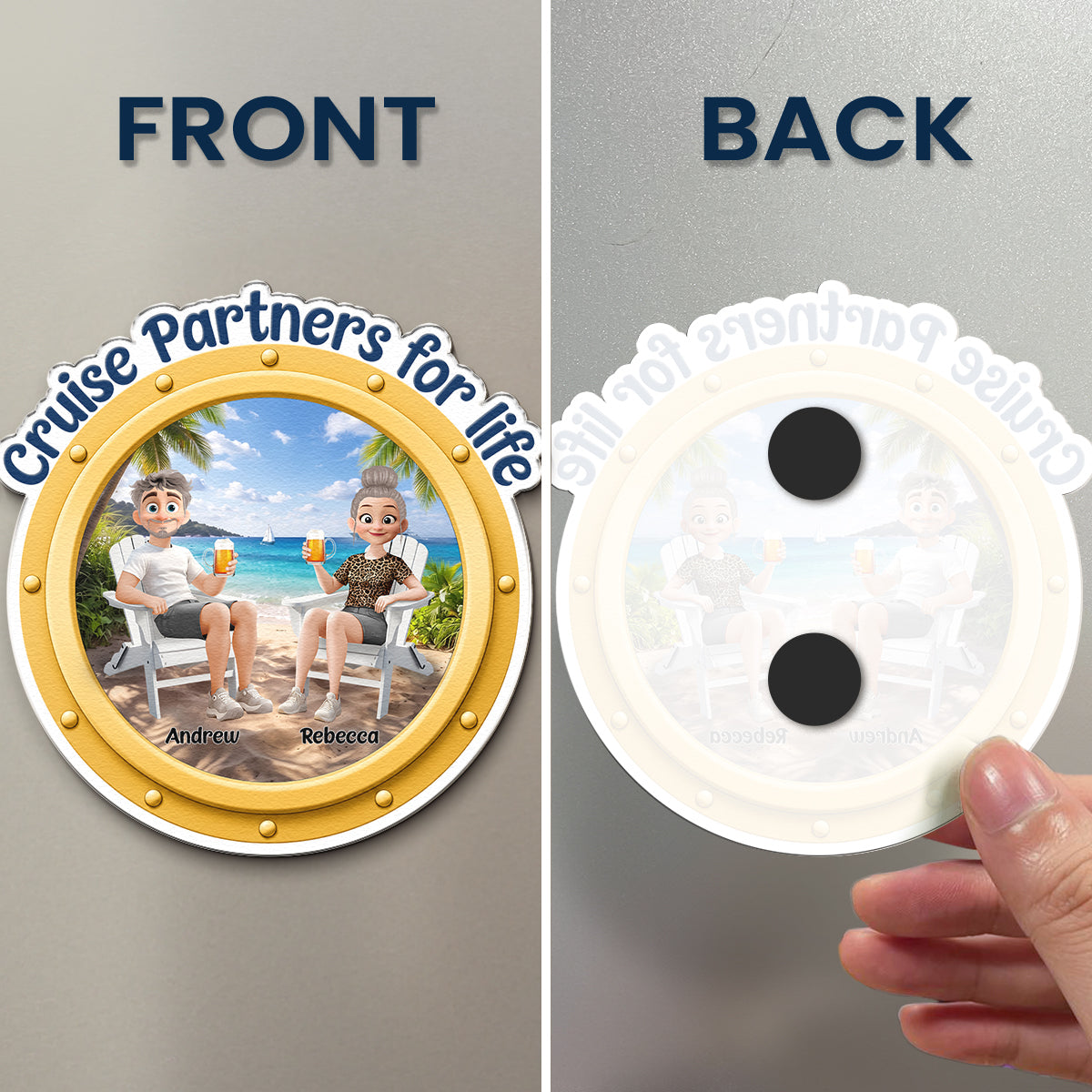 Cruise Partners For Life New Version Anniversary Gifts For Her, Him - Personalized Magnet