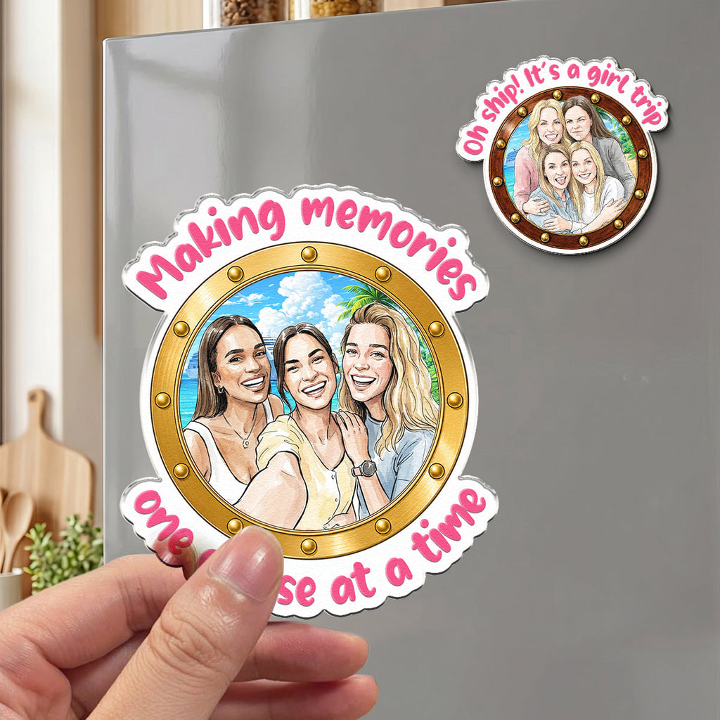Cruising Besties Cruise Door Decor Friendship Summer Gifts - Personalized Magnet