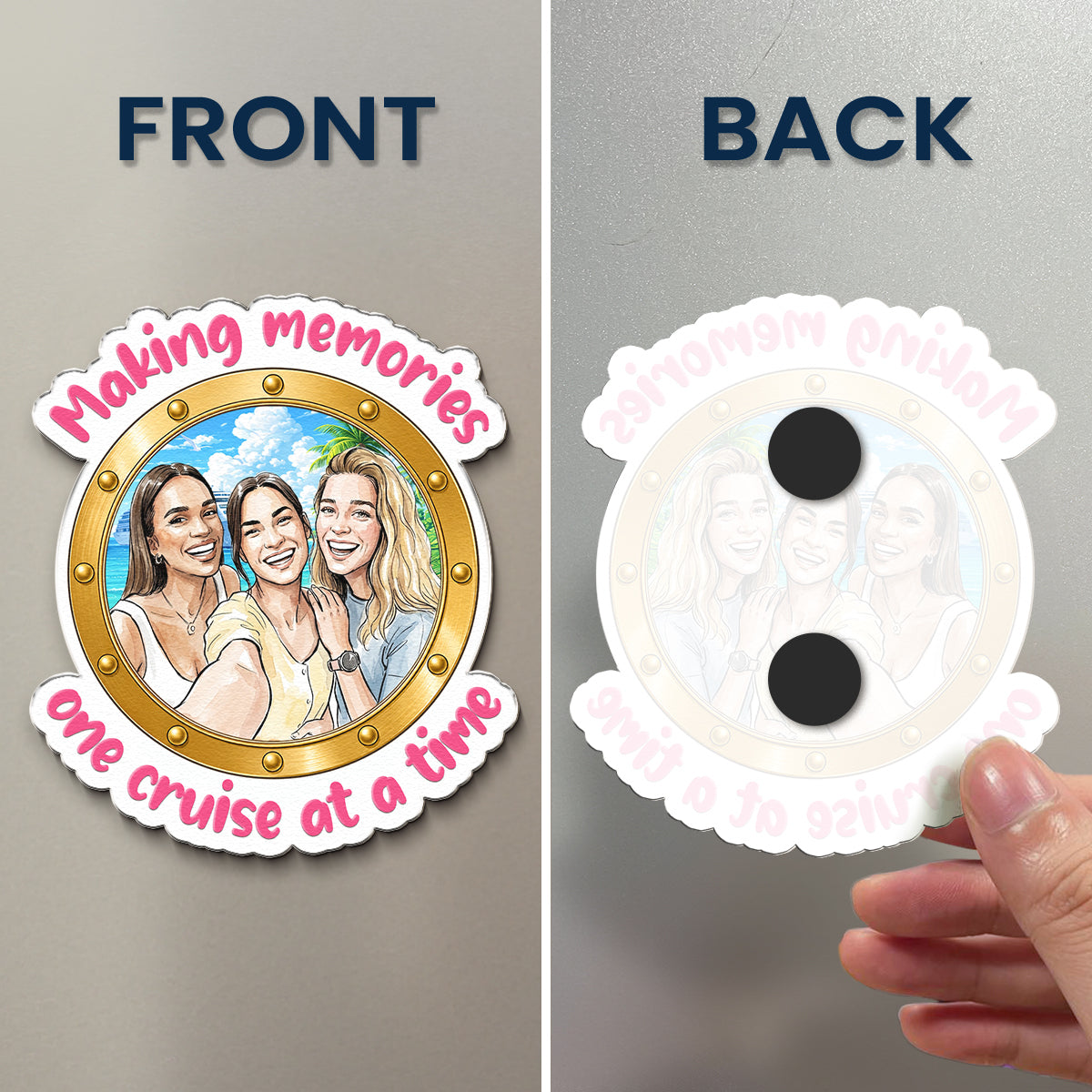 Cruising Besties Cruise Door Decor Friendship Summer Gifts - Personalized Magnet