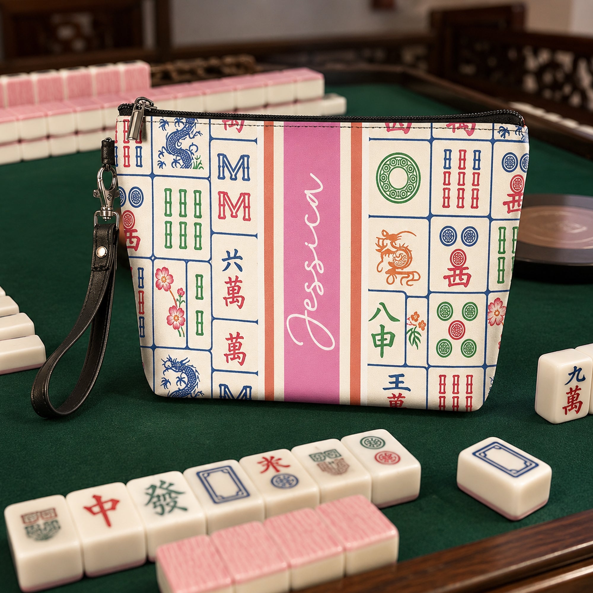 Custom Monogram, Name, Custom Mahjong Tile Bag Gift For Mahjong Lovers - Personalized Bag