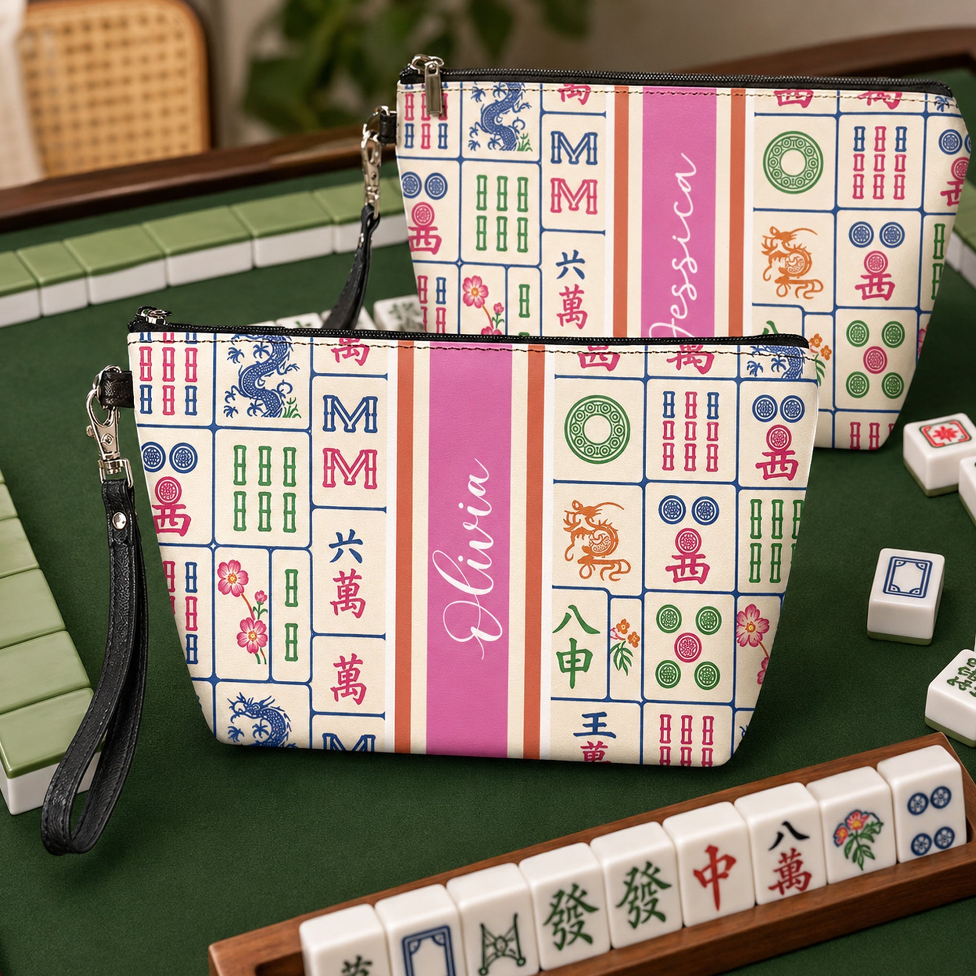 Custom Monogram, Name, Custom Mahjong Tile Bag Gift For Mahjong Lovers - Personalized Bag