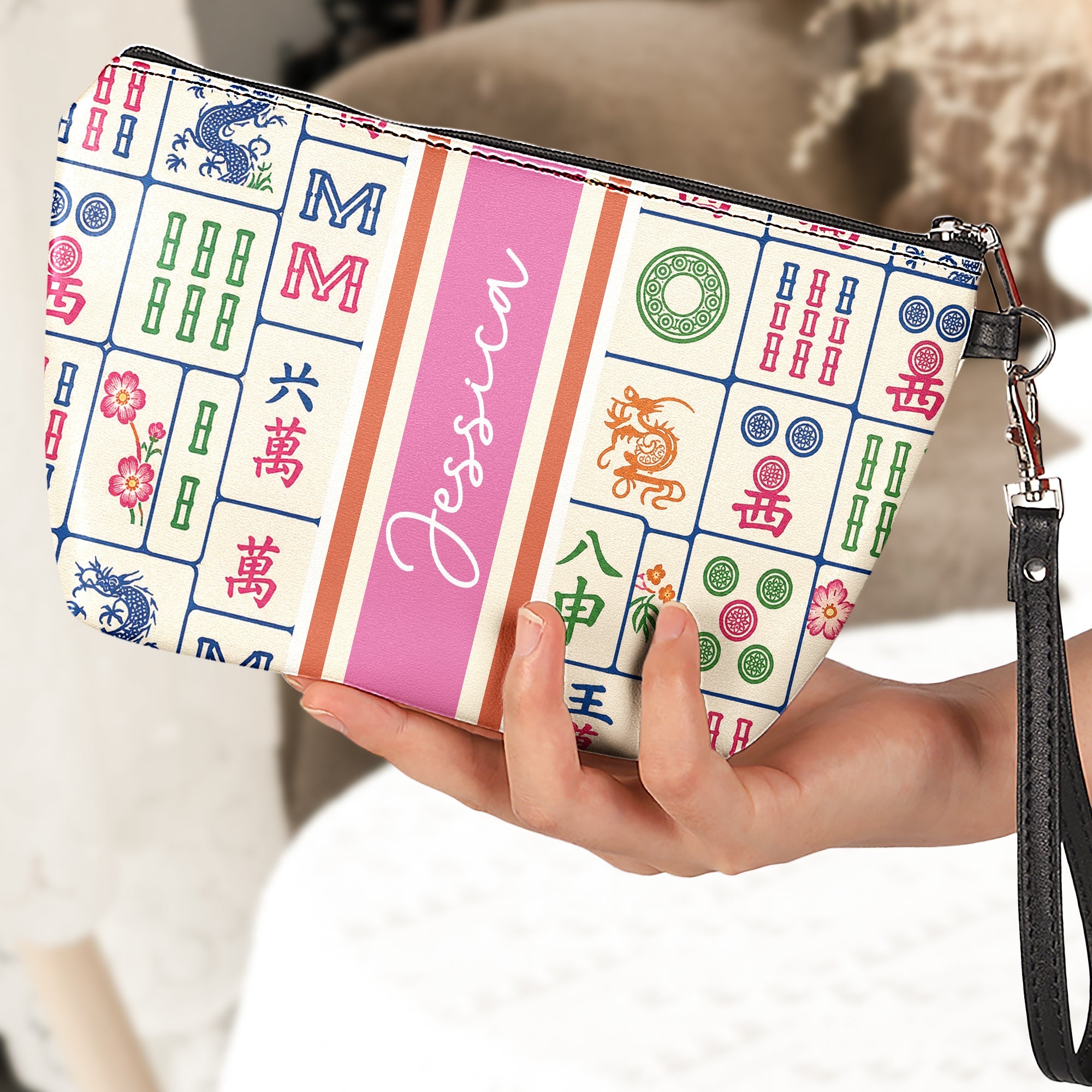 Custom Monogram, Name, Custom Mahjong Tile Bag Gift For Mahjong Lovers - Personalized Bag
