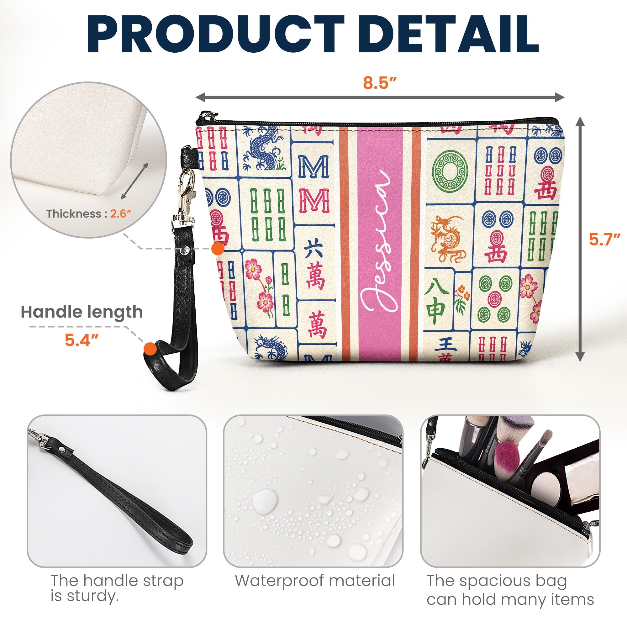Custom Monogram, Name, Custom Mahjong Tile Bag Gift For Mahjong Lovers - Personalized Bag