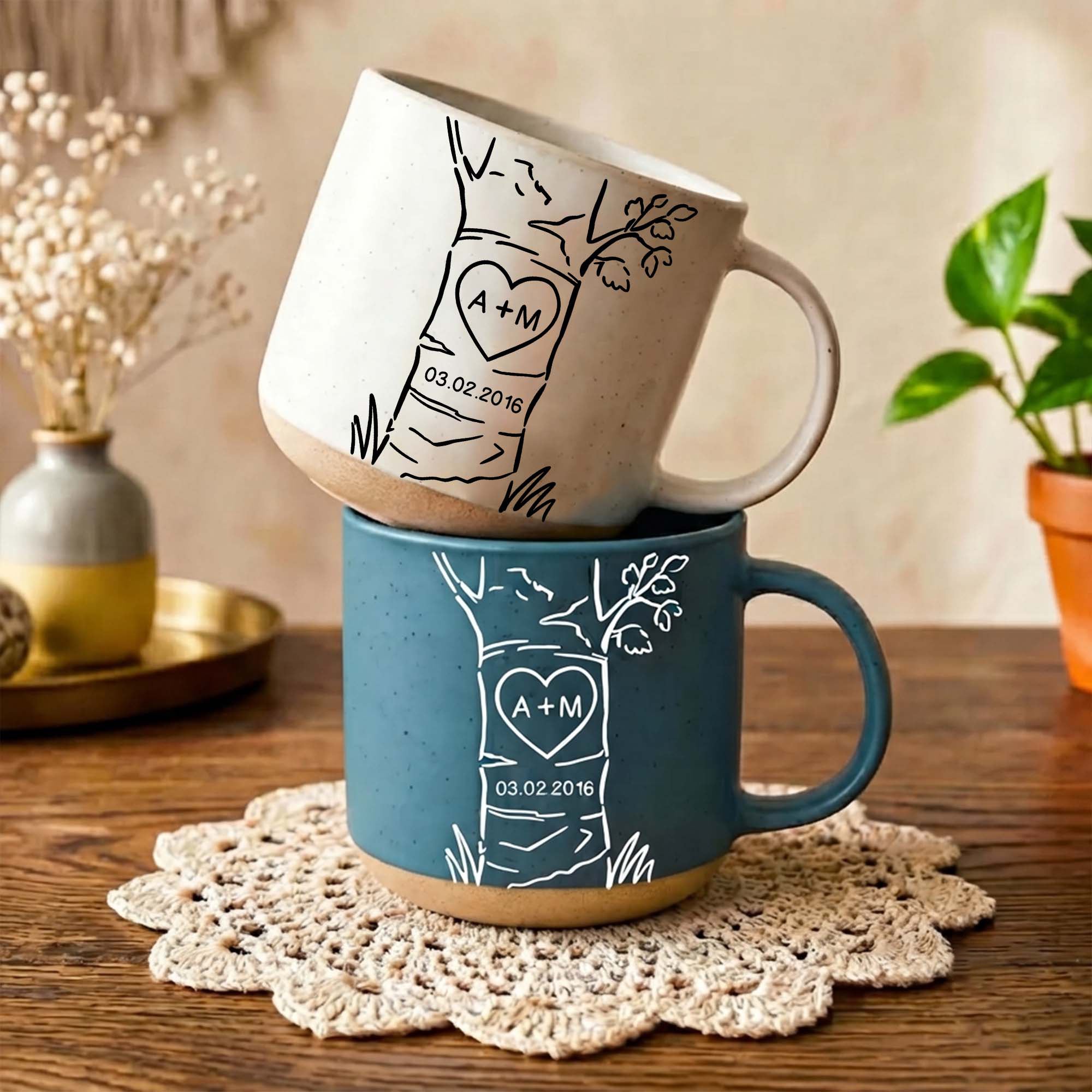 Custom Name & Date Anniversary Gifts For Couple New Version - Personalized Mug