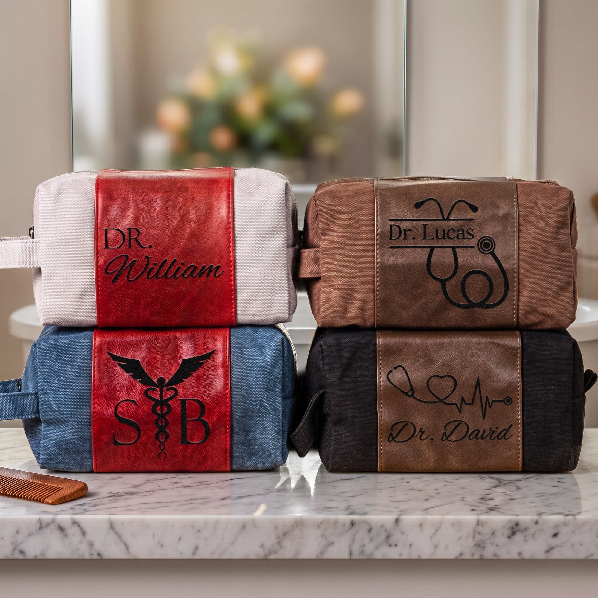 Custom Name, Monogram For Medical Doctor Gift - Personalized Toiletry Bag