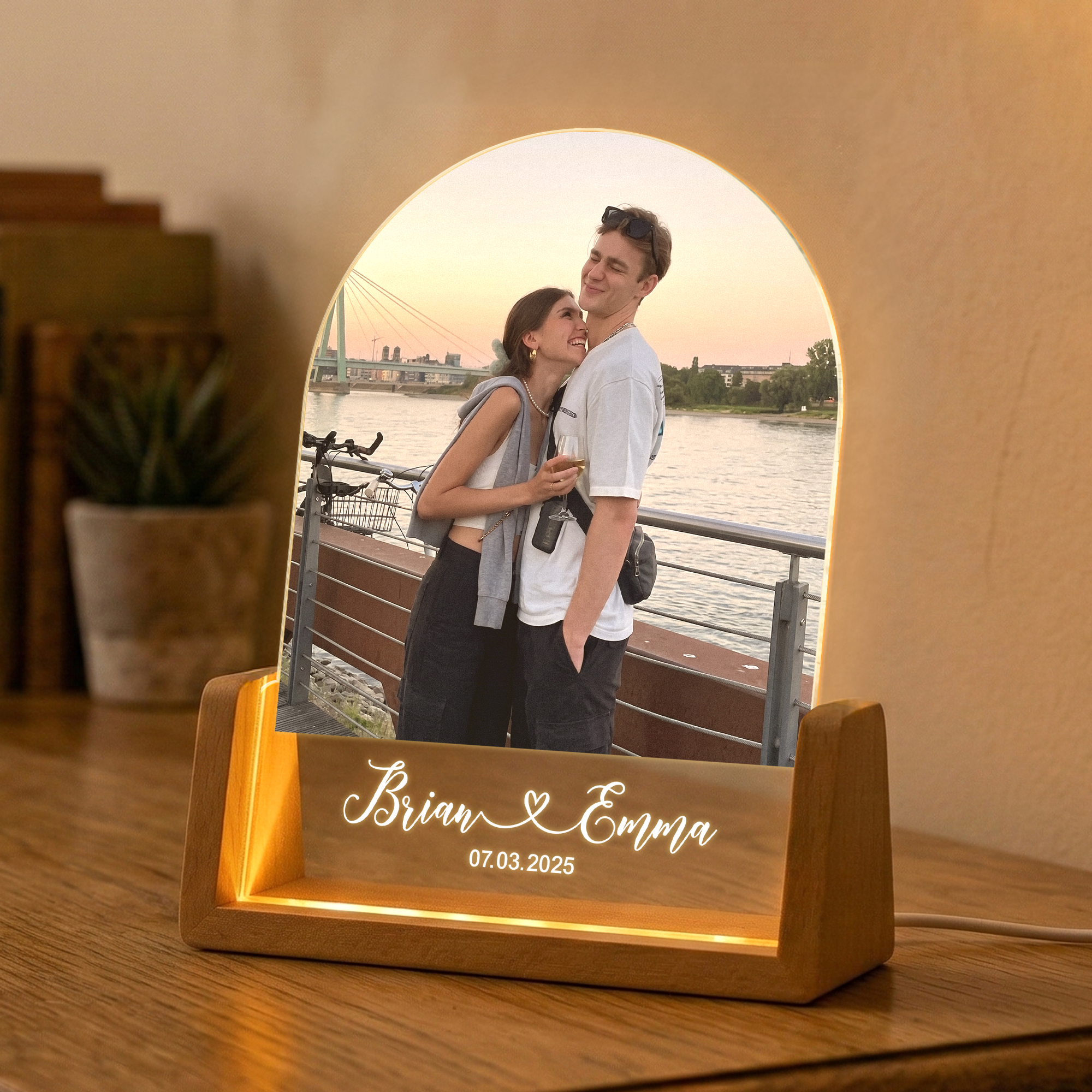 Custom Photo Anniversary Gifts For Her, Him Couple Gift - Perssonalized Night Light