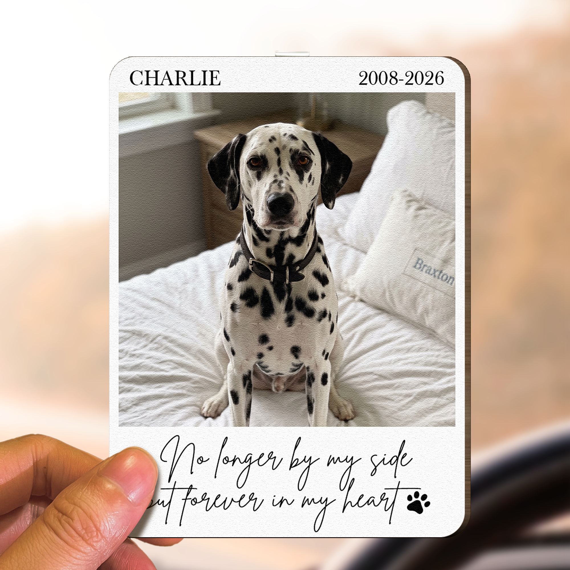 Custom Photo Pet Loss Gifts Forever In My Heart Memorial Gifts - Personalized Car Visor Clip