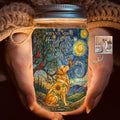 Custom Photo Pet Memorial Stained Glass Sunflower - Personalized Night Light