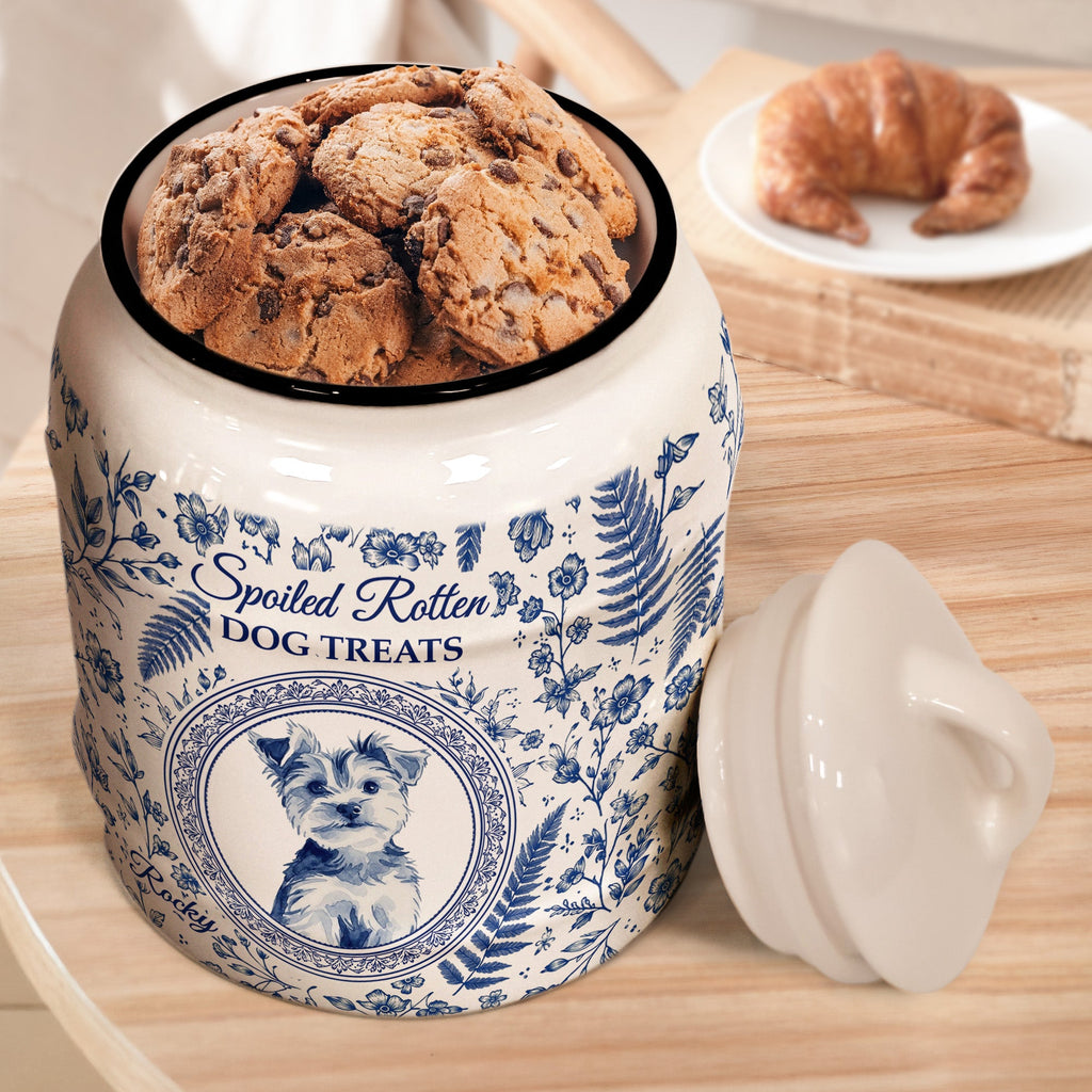 Custom Photo Spoiled Rotten Dog Treats - Personalized Cookie Jar