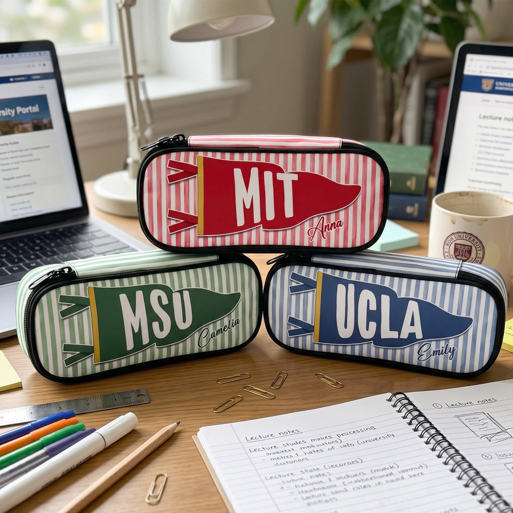 Custom School Pennant Flag - Personalized Pencil Case