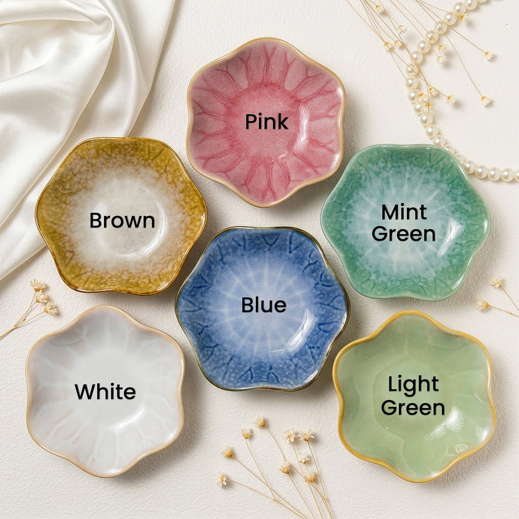 Custom Birth Flower Line Art Gifts For Her, Friends, Sisters - Personalized Jewelry Dish