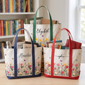 Custom Birth Flower & Name For Friends, Daughter, Granddaughter, Coworkers - Personalized Tote Bag