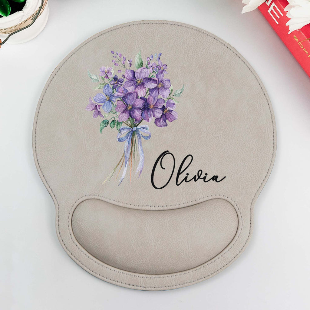 Custom Birth Flower & Name For Her, Coworker, Boss Lady, Friends, Daughter - Personalized Mouse Pad