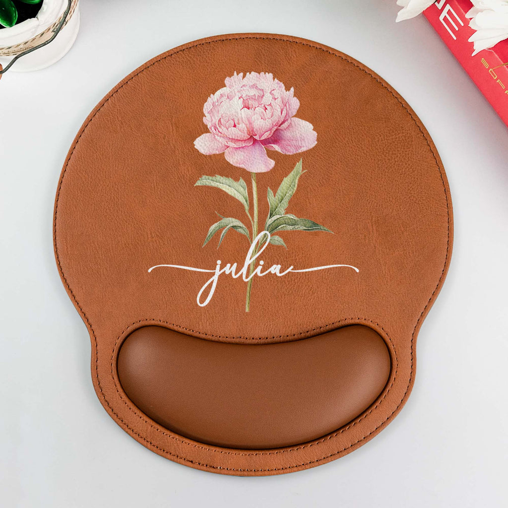 Custom Birth Flower & Name For Her, Coworker, Boss Lady, Friends, Daughter - Personalized Mouse Pad