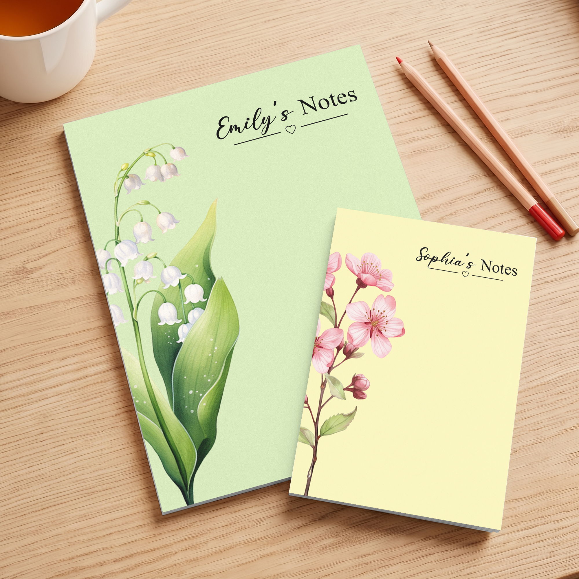 Custom Birth Flower & Name - Personalized Notepad