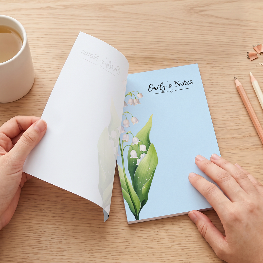 Custom Birth Flower & Name - Personalized Notepad