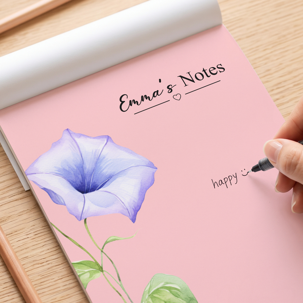 Custom Birth Flower & Name - Personalized Notepad