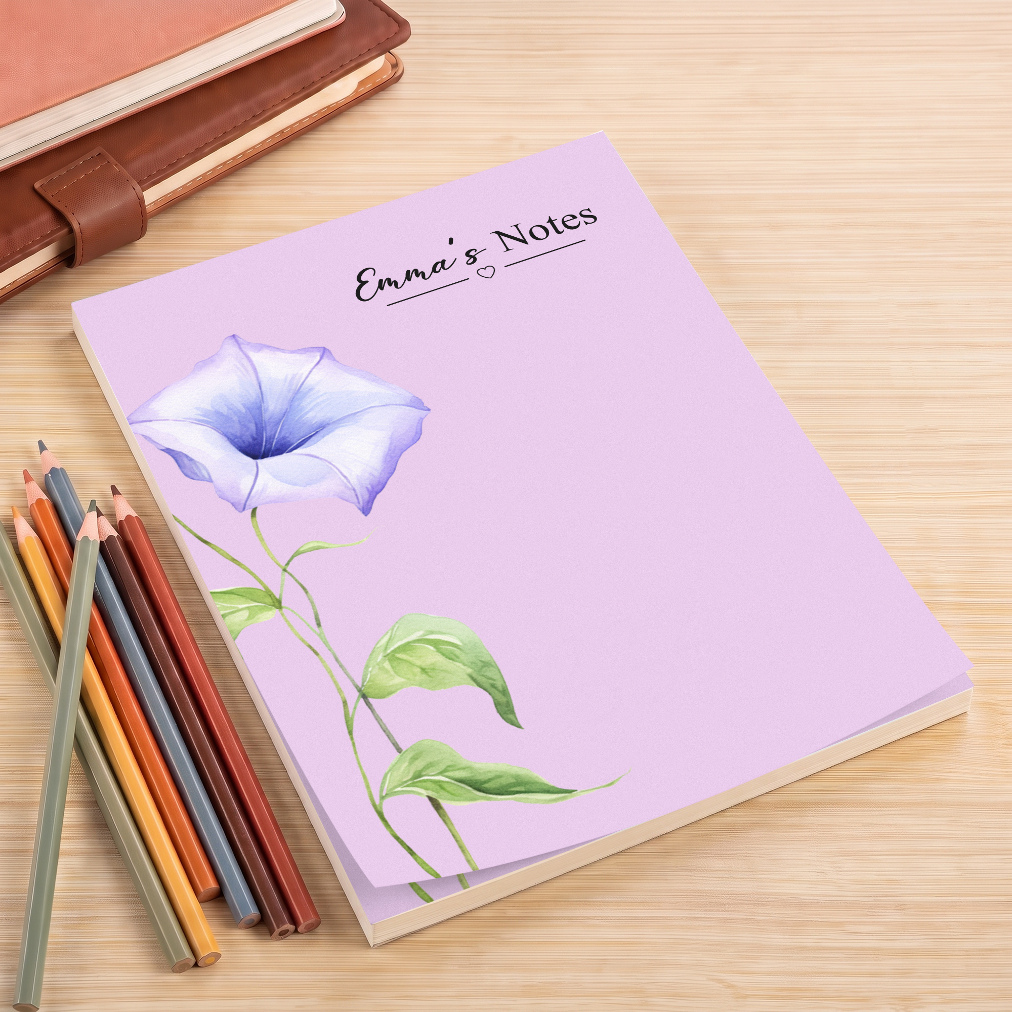 Custom Birth Flower & Name - Personalized Notepad