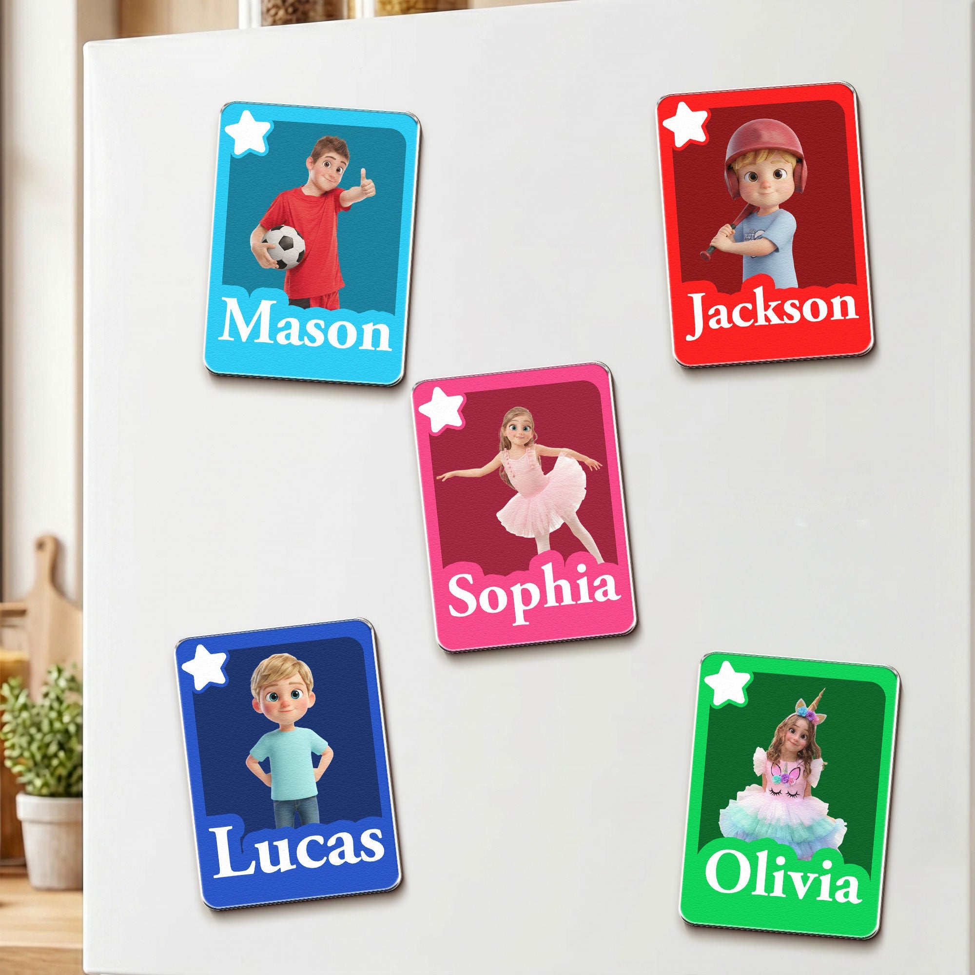 Custom Cartoon Version Kids - Personalized Magnet