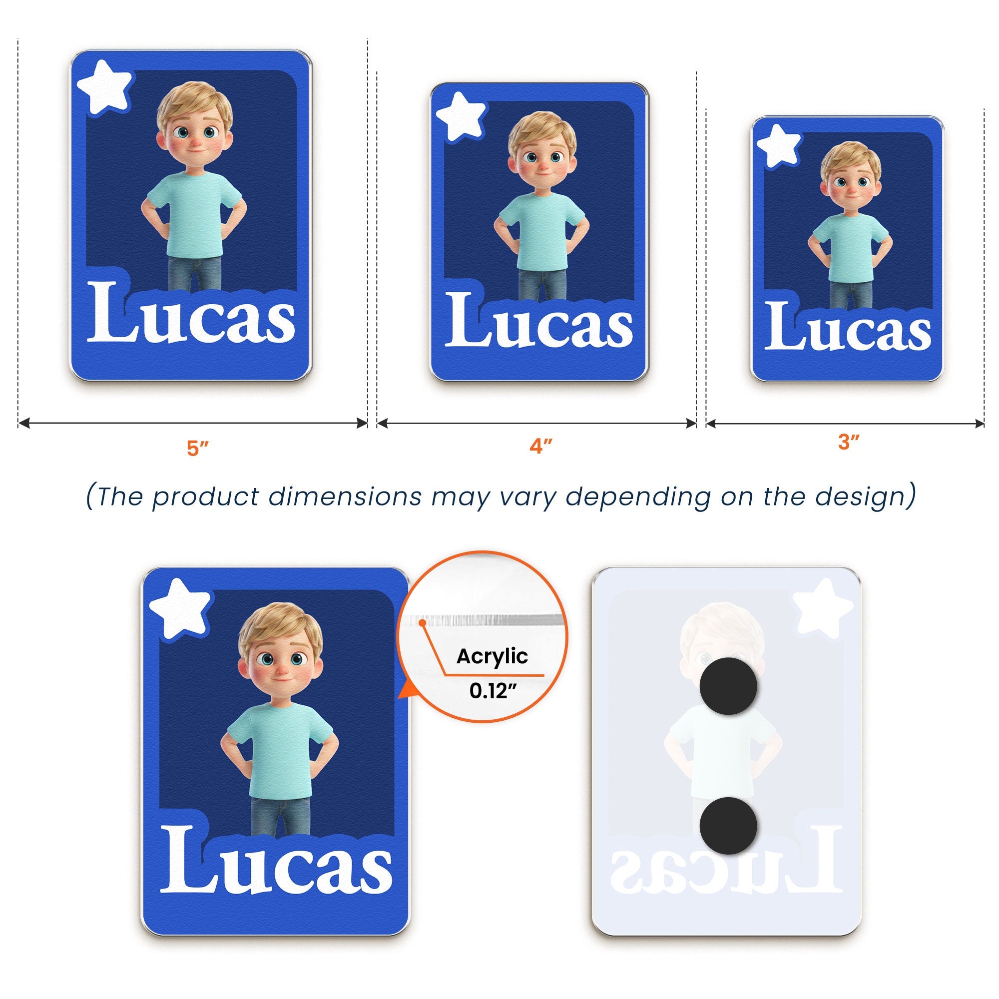 Custom Cartoon Version Kids - Personalized Magnet