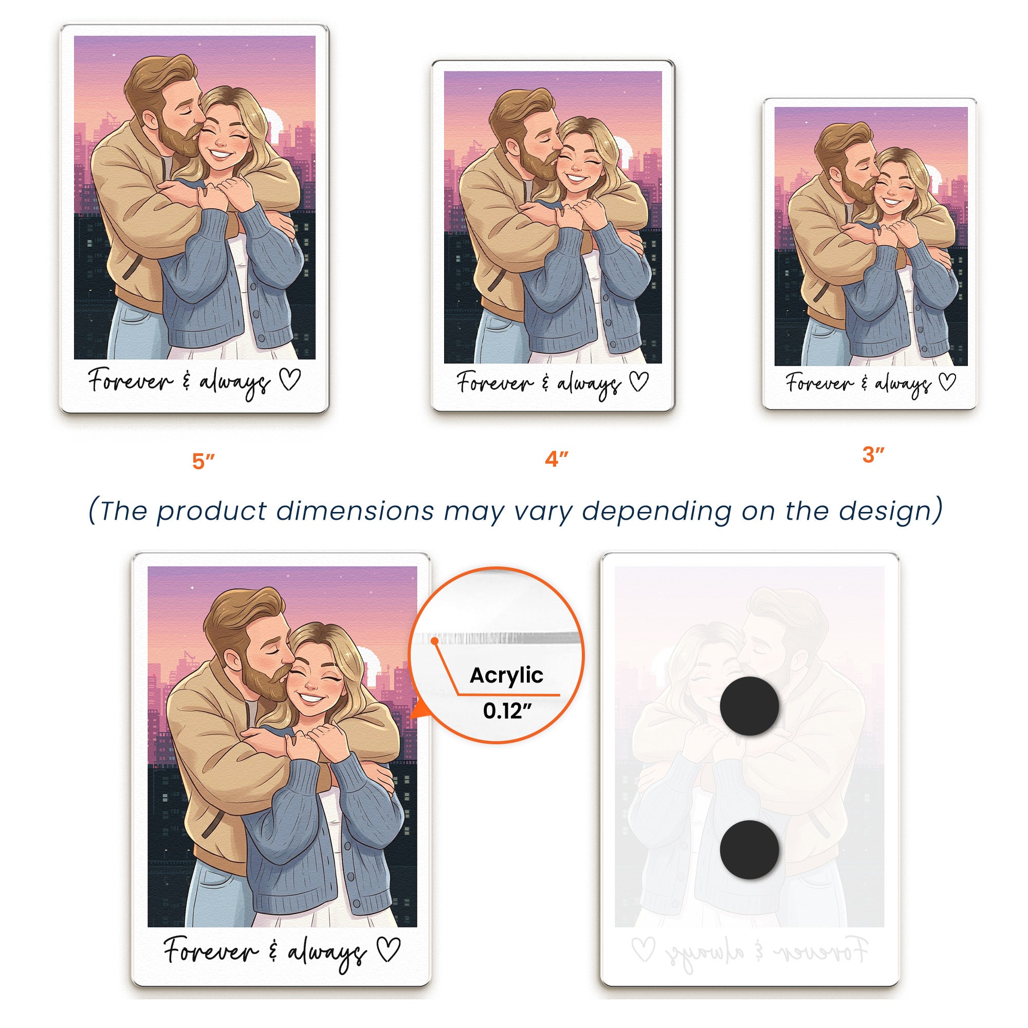 Custom Couple Gifts Photo Into Art Cartoon Style - Personalized Magnet