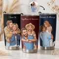 Custom Couple Photo Cartoon Art Anniversary Gifts For Wife, Girlfriend - Personalized Tumbler Cup