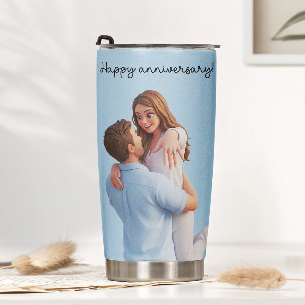 Custom Couple Photo Forever & Always Anniversary Gifts For Wife - Personalized Tumbler Cup