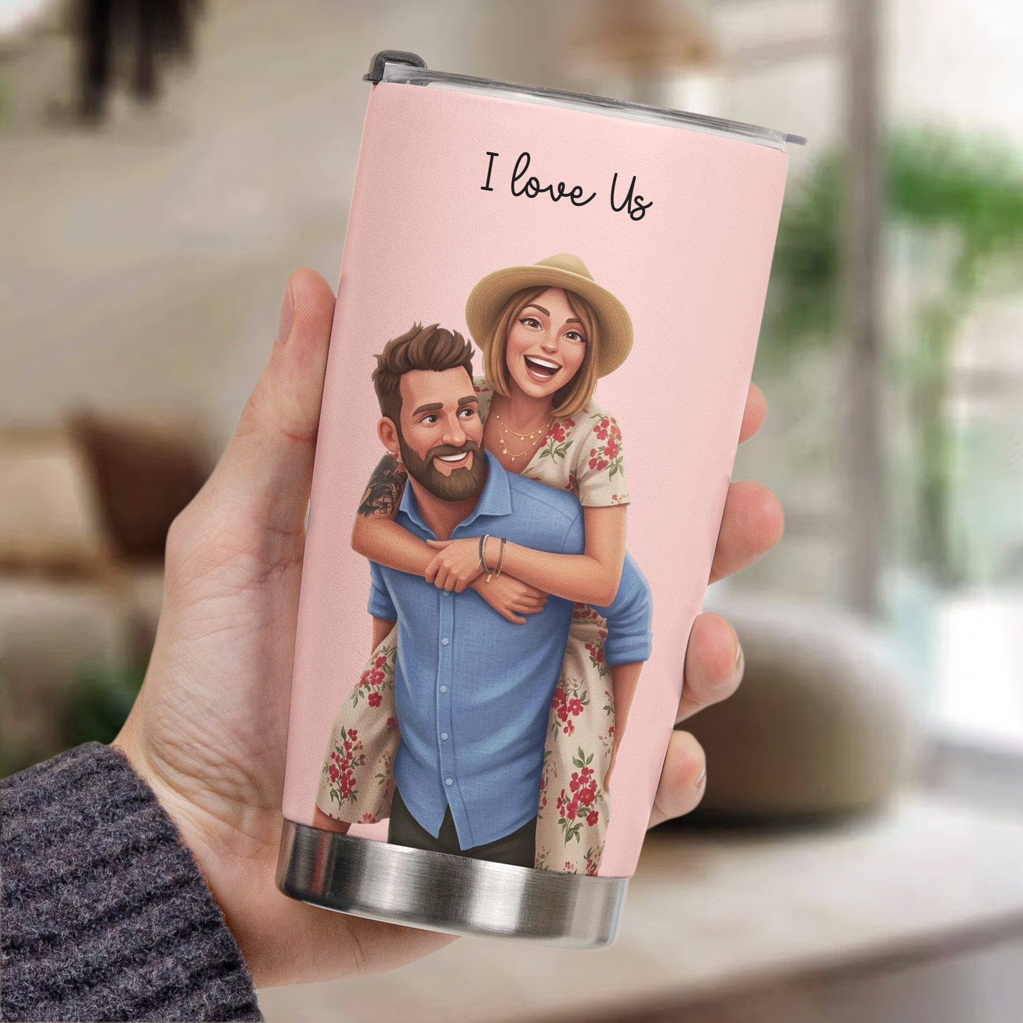 Custom Couple Photo Forever & Always Anniversary Gifts For Wife - Personalized Tumbler Cup