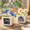 Custom Couple Photo Glass Birth Flower Anniversary Gifts For Her - Personalized Plant Pot
