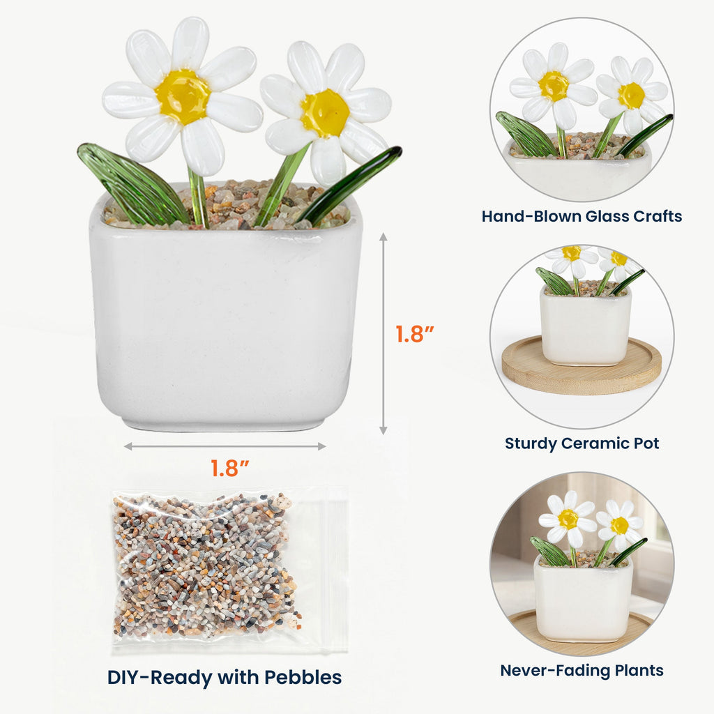 Custom Couple Photo Glass Birth Flower Anniversary Gifts For Her - Personalized Plant Pot