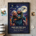 Custom Couple Photo Halloween Van Gogh Art Gift For Her, Him - Personalized Poster