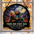 Custom Couple Photo Halloween Van Gogh Art - Personalized Window Hanging Suncatcher