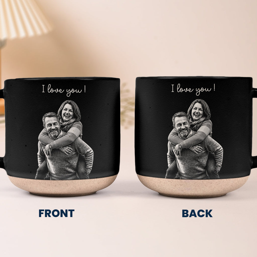 Custom Couple Sketch Line Art Anniversary Gift - Personalized Mug