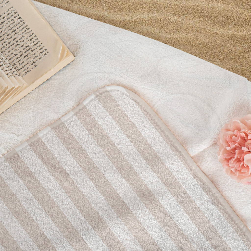 Custom Cute Pet Photo Watercolor Striped Pattern - Personalized Beach Towel