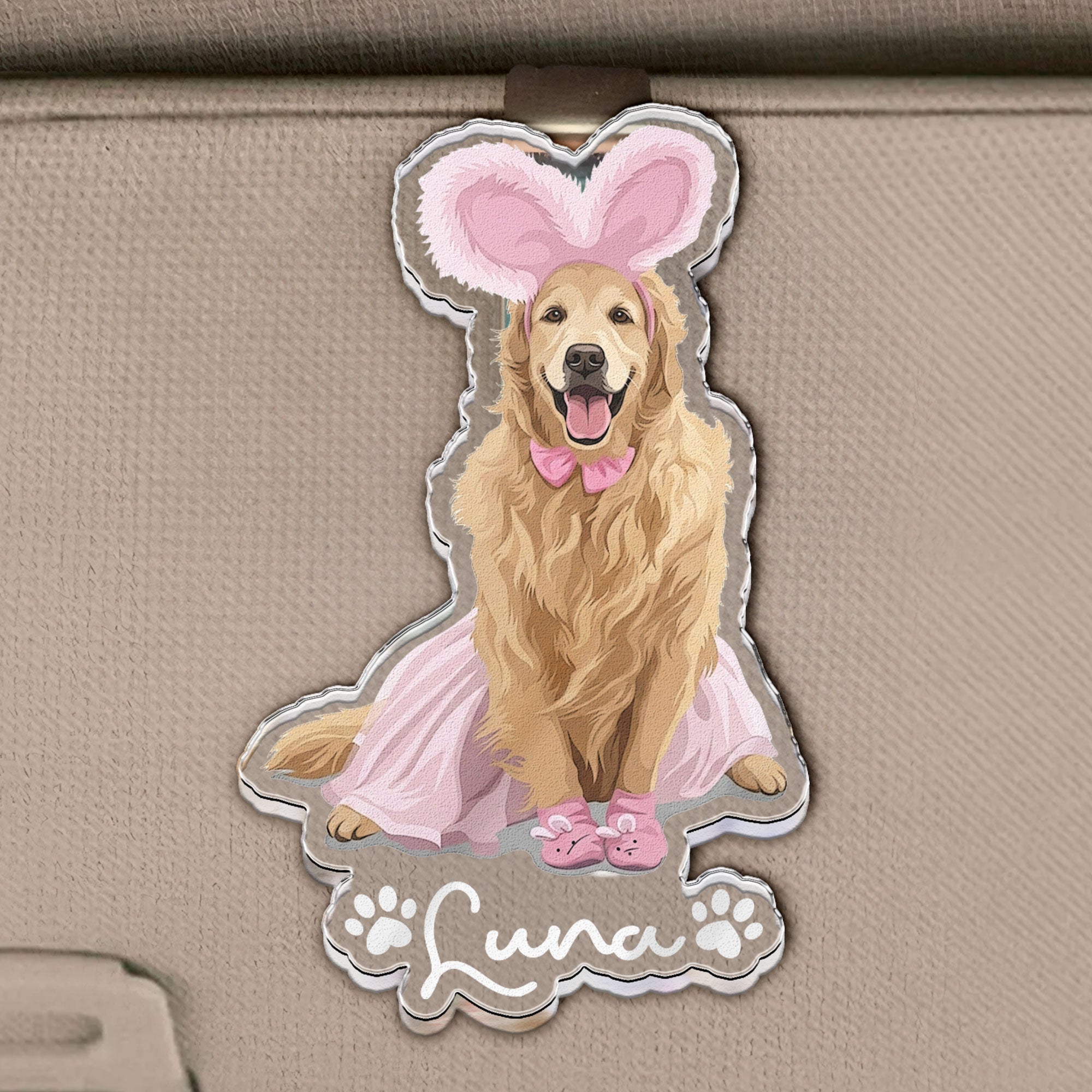 Custom Dog Cat Portrait - Turn Pet Photo Into Art - Personalized Car Visor Clip