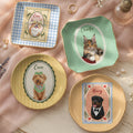 Custom Dog Cat Portrait - Turn Pet Photo Into Art - Vintage Retro Frame - Personalized Jewelry Dish
