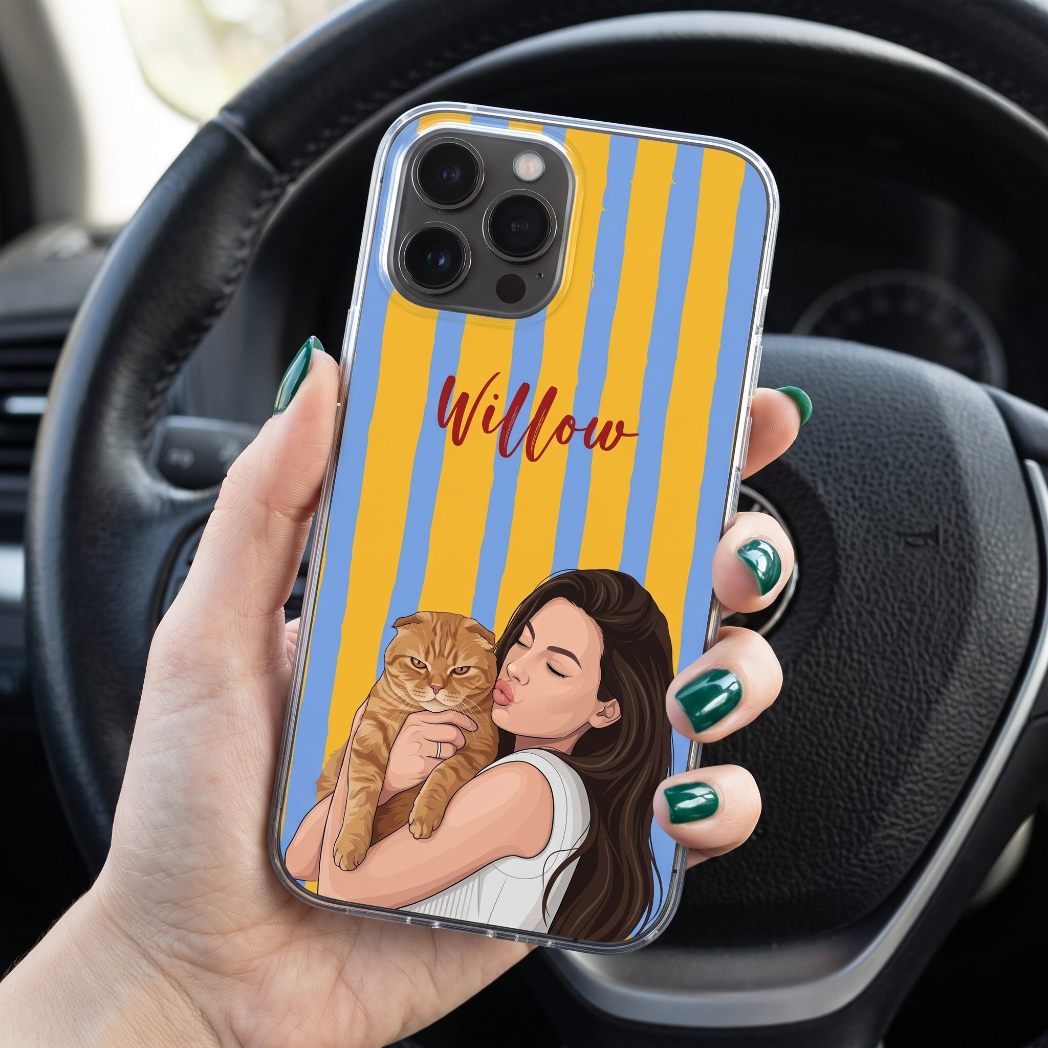 Custom Dog Cat Portrait - Turn Pet Photo Into Art - Vintage Retro Frame - Personalized Phone Case