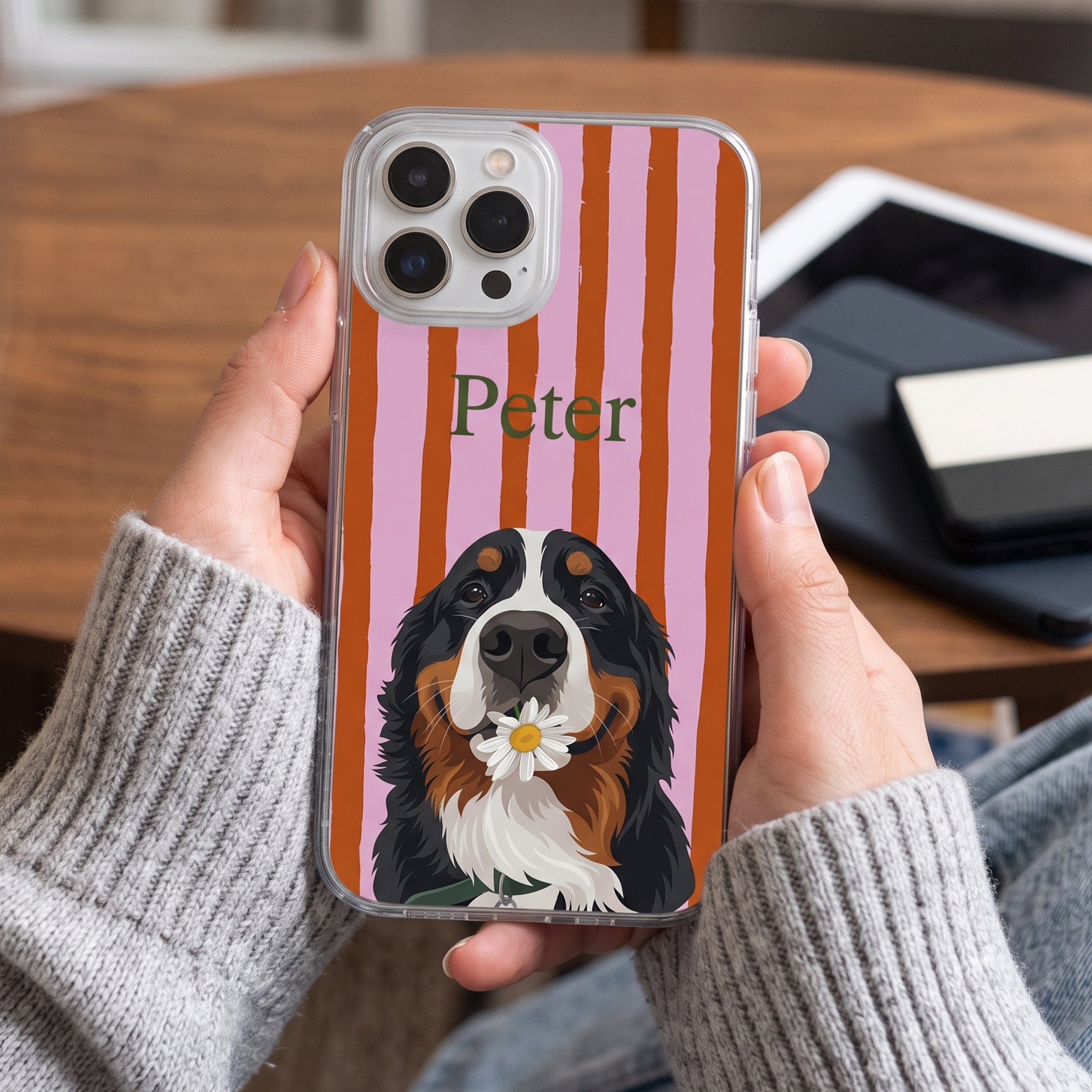 Custom Dog Cat Portrait - Turn Pet Photo Into Art - Vintage Retro Frame - Personalized Phone Case
