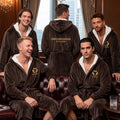 Custom Elegant & Vintage Monogram, Best Man Groom Groomsman Gift For Men, Him - Personalized Robe