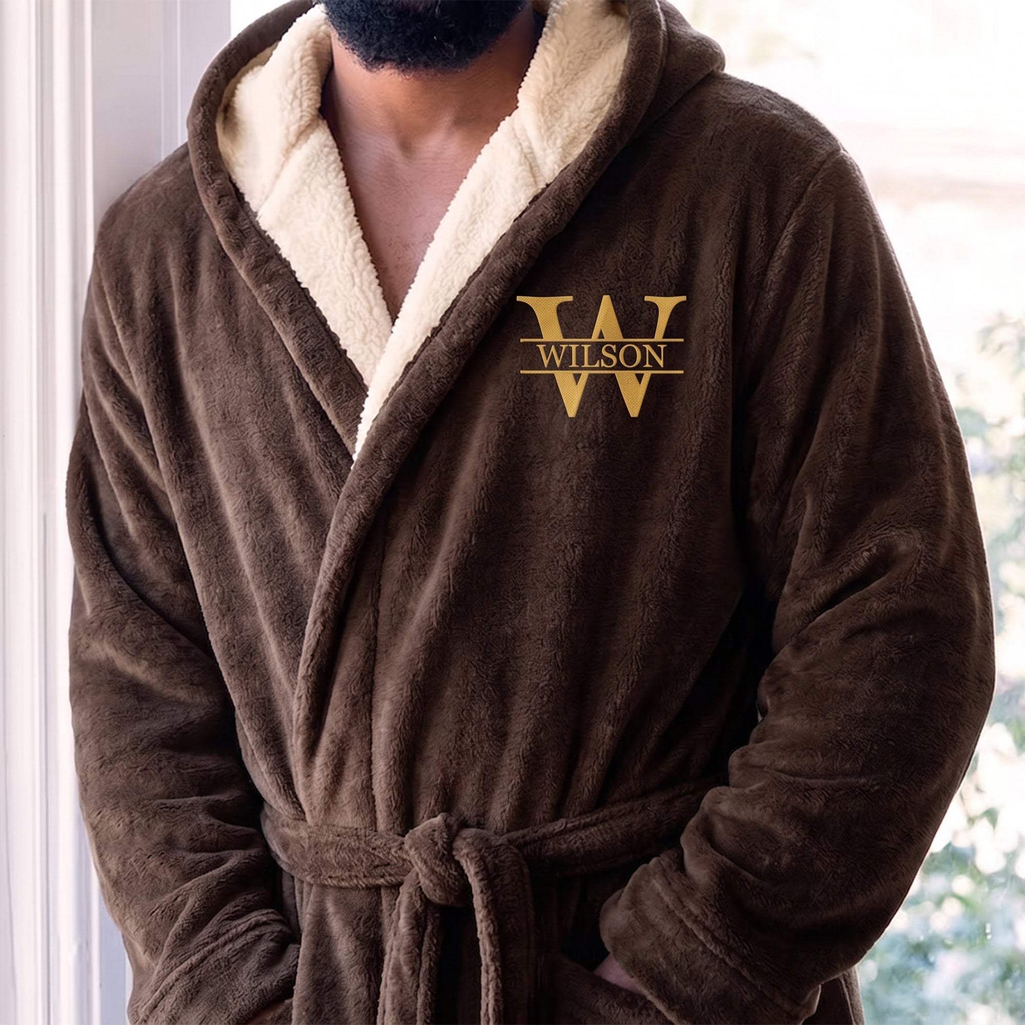 Custom Elegant & Vintage Monogram, Best Man Groom Groomsman Robe, Gift For Men, Him - Personalized Robe