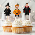 Custom Face Baby Halloween, Spooky Birthday Decor - Personalized Cupcake Toppers