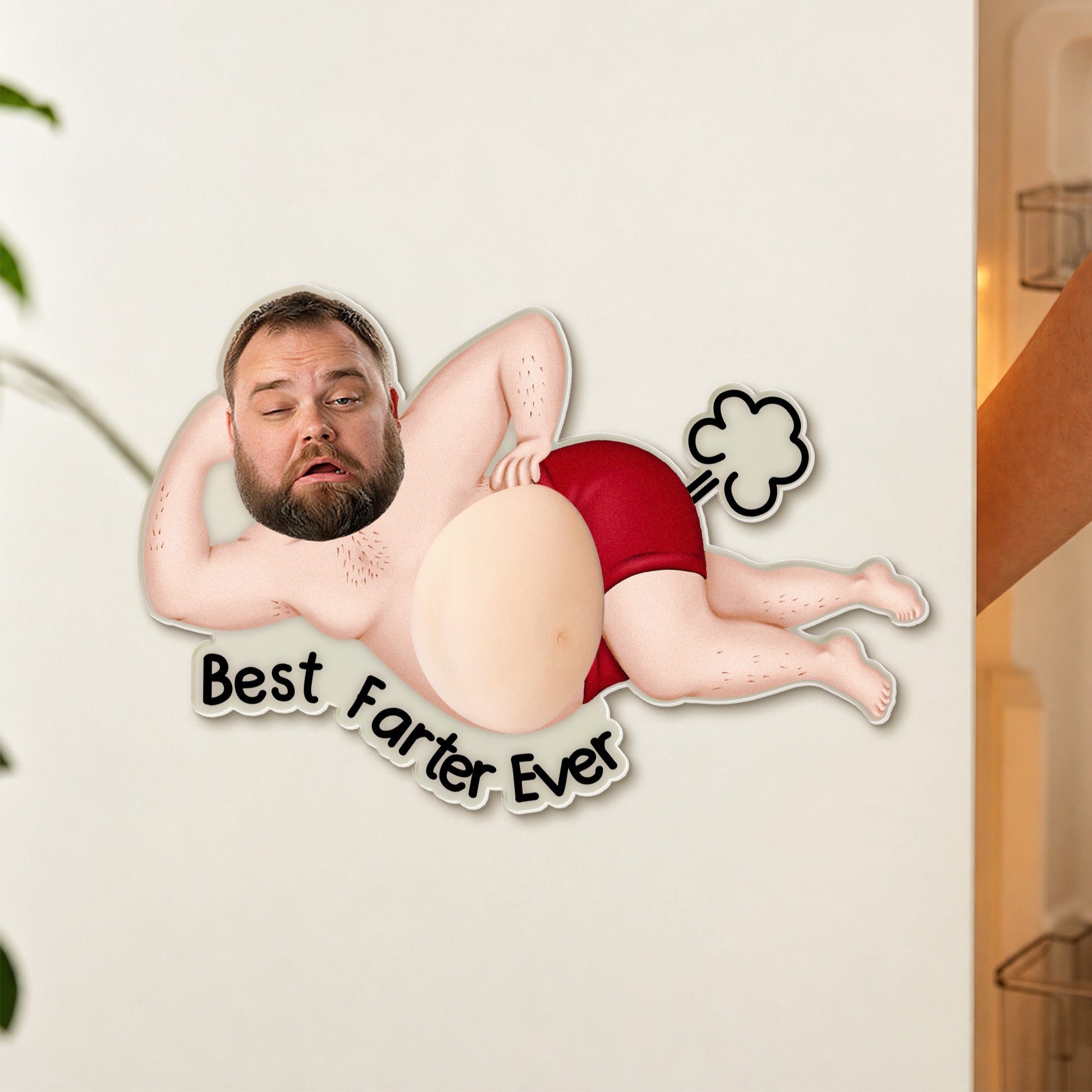 Custom Face - Best Farter Ever - 3D Funny Gifts For Him, Dad, Kid, Family, Coworker, Friends - Personalized Fridge Magnet