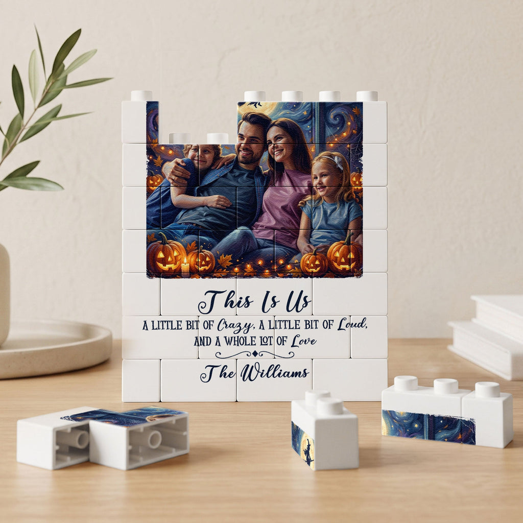 Custom Family Photo Halloween - Personalized Building Blocks