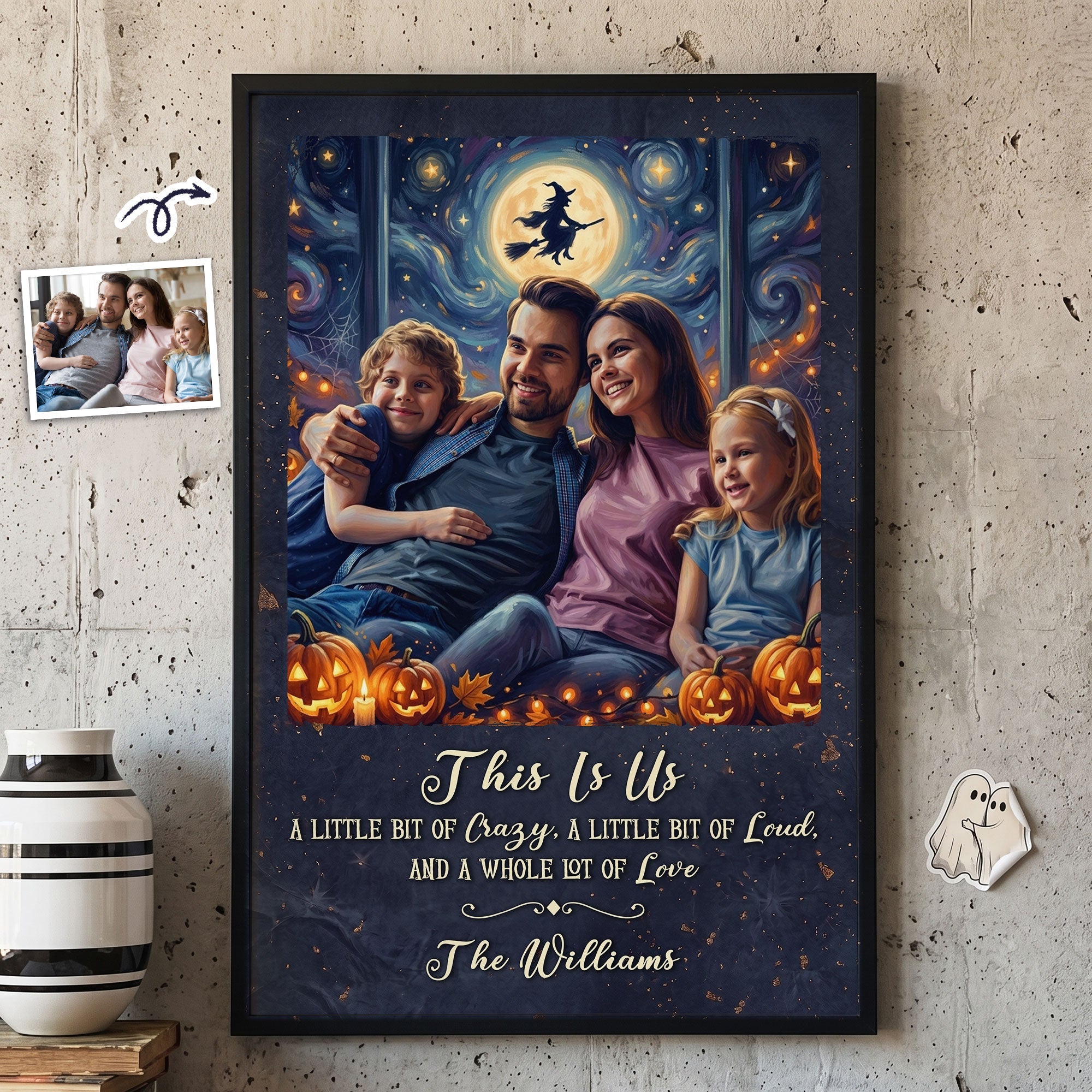 Custom Family Photo Halloween - Personalized Poster