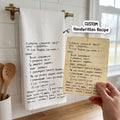 Custom Family Recipe, Mom Grandma Handwriting Recipe Towels, Heirloom Gift - Personalized Kitchen Towel
