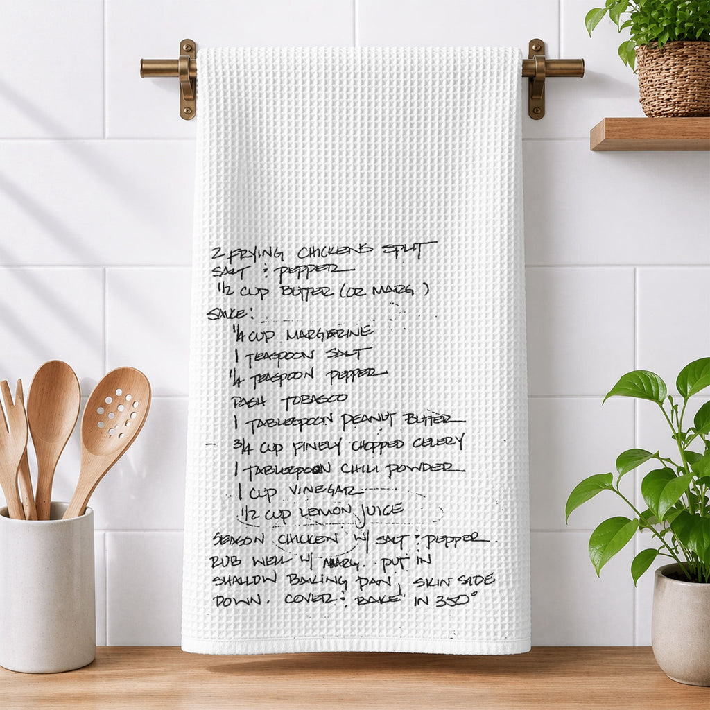 Custom Family Recipe, Mom Grandma Handwriting Recipe Towels, Heirloom Gift - Personalized Kitchen Towel