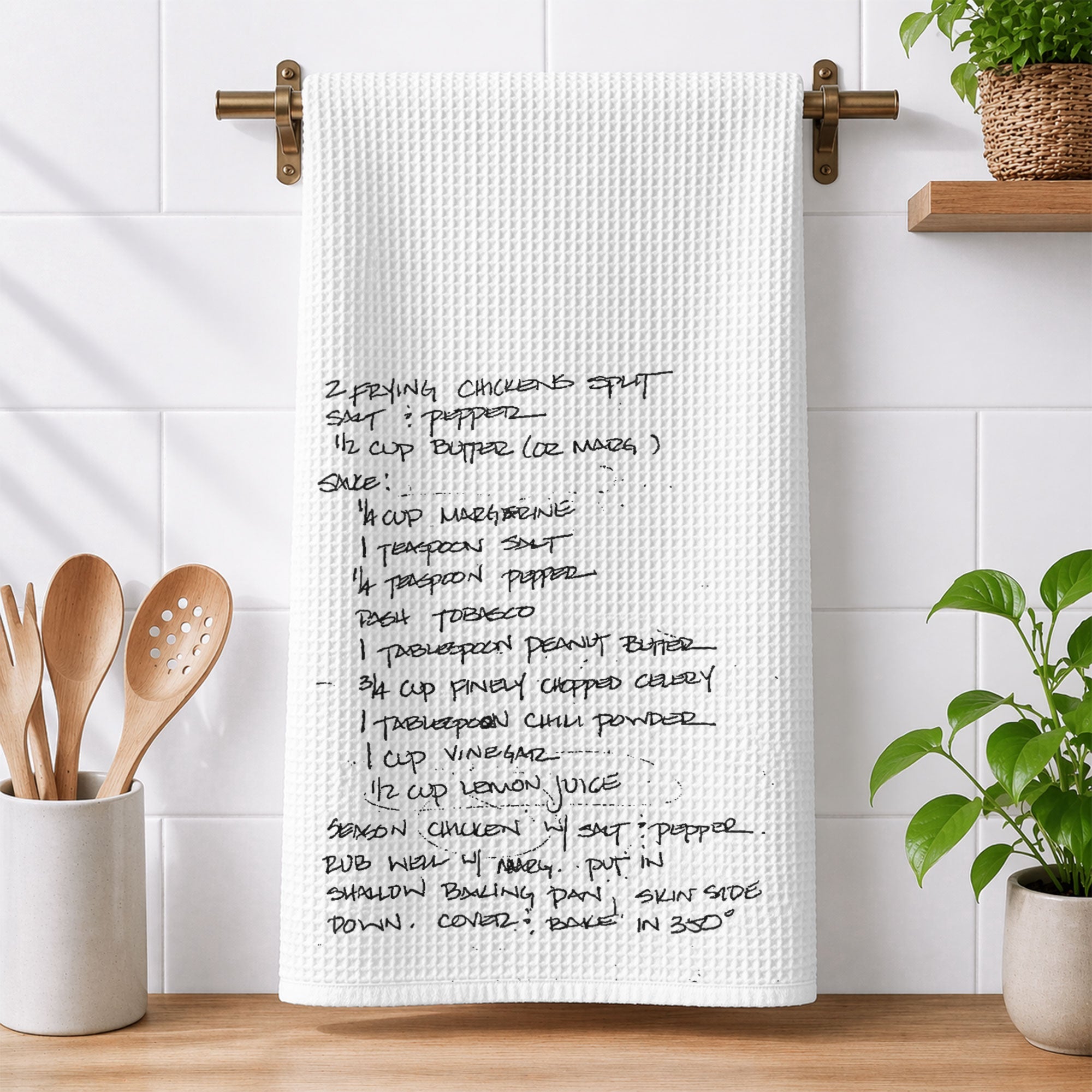 Custom Family Recipe, Mom Grandma Handwriting Recipe Towels, Heirloom Gift - Personalized Kitchen Towel
